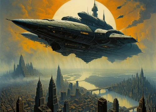 sci fiction illustration,airships,futuristic landscape,airship,sci fi,alien ship,sci - fi,sci-fi,space ships,carrack,scifi,science fiction,dreadnought,space ship,star ship,skycraper,science-fiction,futuristic architecture,spaceships,starship,Conceptual Art,Daily,Daily 09
