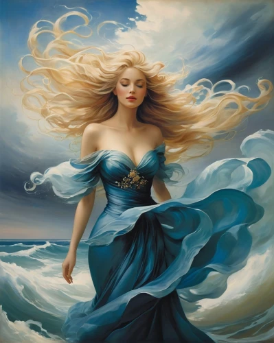 the wind from the sea,wind wave,little girl in wind,the sea maid,celtic woman,blue enchantress,fantasy art,sea breeze,the zodiac sign pisces,wind machine,fantasy picture,sea fantasy,winds,wind,sea storm,wind warrior,gracefulness,blue moon rose,fantasia,siren,Illustration,Realistic Fantasy,Realistic Fantasy 16