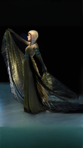 black macaws sari,mourning swan,queen of the night,miss circassian,flamenco,fantasia,cloak,harpy,cinderella,caped,ballerina,the snow queen,tilda,drape,elsa,angel playing the harp,shawl,pointe shoe,flying carpet,lady of the night