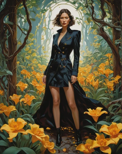 katniss,fantasy portrait,fantasy picture,girl in flowers,rosa ' amber cover,queen bee,fantasy art,fantasy woman,femme fatale,queen of the night,sorceress,imperial coat,magnolia,celtic queen,girl in the garden,jasmine bush,candela,faerie,vanessa (butterfly),flora,Conceptual Art,Daily,Daily 08