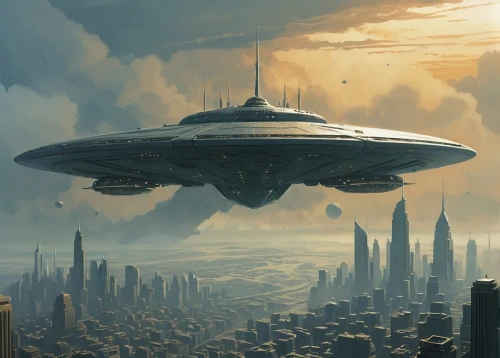 sci fiction illustration,alien ship,sci fi,futuristic landscape,sci-fi,sci - fi,airships,science fiction,scifi,ufo intercept,science-fiction,saucer,extraterrestrial life,ufo,airship,futuristic architecture,starship,flying saucer,sky space concept,federation,Conceptual Art,Daily,Daily 08