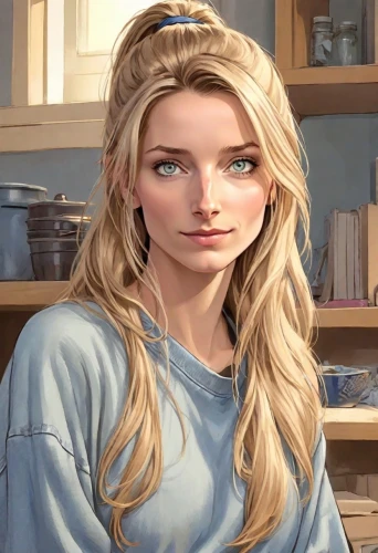 jessamine,elsa,female doctor,girl in the kitchen,cynthia (subgenus),milkmaid,vanessa (butterfly),natural cosmetic,cosmetic brush,olallieberry,main character,librarian,waitress,clementine,she,blonde woman,thomas heather wick,virginia sweetspire,female nurse,housekeeper,Digital Art,Comic