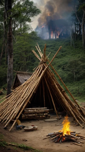 iron age hut,teepee,camping tipi,tipi,tepee,nomadic people,teepees,indian tent,primitive people,camp fire,aborigines,wigwam,aborigine,aboriginal culture,bushcraft,campfires,neolithic,prehistory,shamanism,burned land
