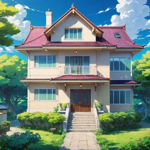 house painting,lonely house,little house,violet evergarden,apartment house,house silhouette,beautiful home,house,private house,small house,house roof,house shape,home landscape,two story house,frame house,studio ghibli,country house,residential house,large home,tsumugi kotobuki k-on,Illustration,Japanese style,Japanese Style 03