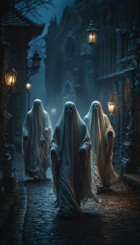 halloween ghosts,ghosts,druids,dance of death,haunted cathedral,ghost castle,witches,monks,halloween and horror,halloween scene,spirits,fantasy picture,neon ghosts,halloween2019,halloween 2019,haunting,procession,angels of the apocalypse,pilgrims,lanterns,Photography,General,Fantasy
