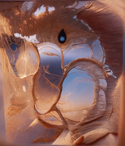 ice planet,sossusvlei,a drop of water,mirror in a drop,salt desert,snow ring,ice landscape,copper frame,crystal egg,agate,geode,ice cave,drop of water,dead vlei,glass sphere,mineral,fluid,lens reflection,frozen bubble,desert planet,Photography,General,Natural