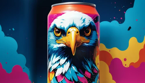 packshot,energy drink,red bull,energy drinks,cans of drink,vodka red bull,owl background,beverage can,beverage cans,eagle head,paint cans,spray can,colorful birds,phoenix rooster,cola can,sports drink,energy shot,zebru,eagle illustration,beer can,Photography,General,Realistic