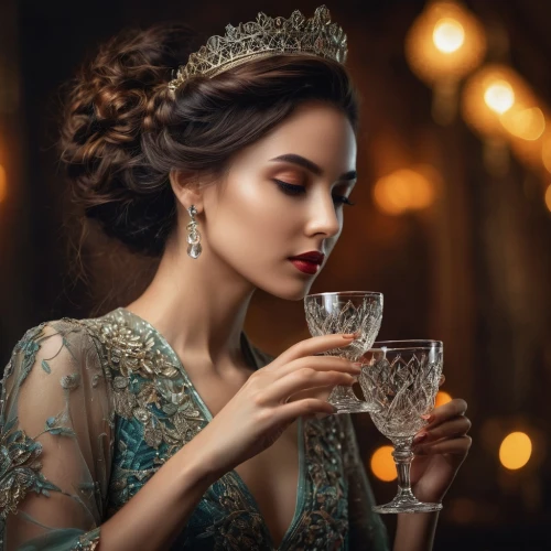 victorian lady,elegant,lady of the night,bridal jewelry,cinderella,aristocrat,vintage woman,elegance,absinthe,diadem,romantic portrait,royal crown,queen of the night,the crown,gold crown,fairy queen,bridal accessory,miss circassian,celtic queen,crowned,Photography,General,Fantasy