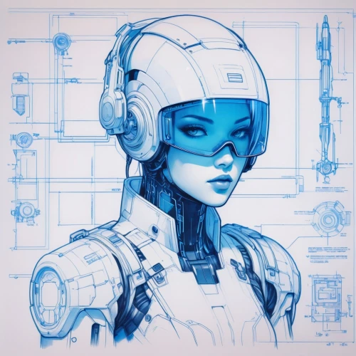 droid,sci fi,scifi,sci - fi,sci-fi,sci fiction illustration,robotic,robot icon,vector girl,cybernetics,robotics,pencils,valerian,cyber,blueprint,cyborg,spacesuit,mech,aquanaut,blueprints,Unique,Design,Blueprint