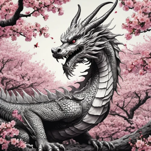 japanese sakura background,chinese dragon,dragon of earth,painted dragon,dragon li,forest dragon,dragon design,dragon,japanese floral background,sakura blossom,spring unicorn,sakura background,spring background,japanese art,dragon boat,wyrm,green dragon,black dragon,springtime background,nine-tailed,Photography,General,Realistic