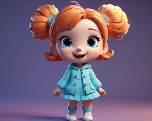 cute cartoon character,agnes,disney character,elsa,3d model,penny,nora,penny bun,redhead doll,clementine,maci,3d render,cinnamon girl,daisy,3d figure,rockabella,madeleine,female doll,clay doll,cloth doll,Unique,3D,3D Character