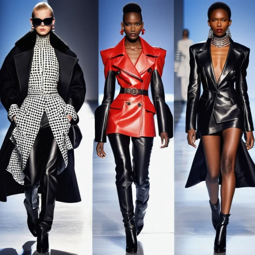 menswear for women,runways,black models,leather texture,latex clothing,fur clothing,versace,fashion dolls,outerwear,woman in menswear,leather,overcoat,women fashion,runway,designer dolls,fashion design,fashion street,tisci,black leather,catwalk,Photography,General,Realistic