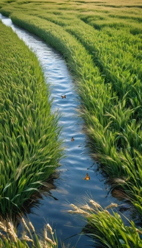 irrigation,rice field,ricefield,the rice field,rice fields,rice cultivation,paddy field,wheat crops,green wheat,irrigation system,agricultural,wheat germ grass,polder,rice paddies,water channel,cultivated field,foxtail barley,yamada's rice fields,water plants,barley field,Photography,General,Realistic