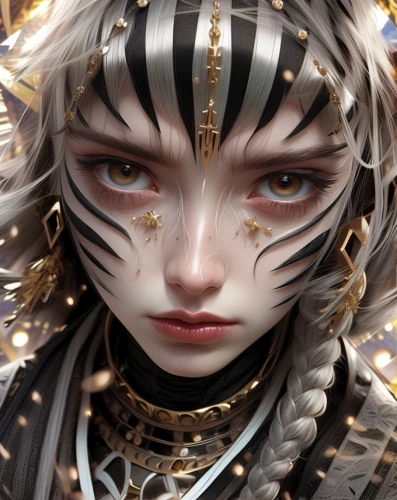 fantasy portrait,foil and gold,priestess,gold eyes,golden eyes,gold leaf,gold contacts,amano,fantasy art,masquerade,cleopatra,golden crown,golden mask,gold crown,gold filigree,artemisia,gold foil,gold mask,gold jewelry,gold paint stroke