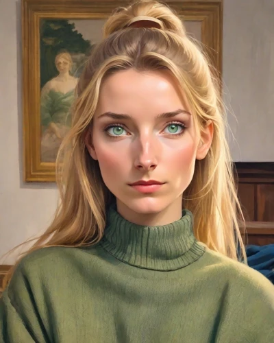 portrait of a girl,angelica,blonde woman,the girl's face,digital painting,fantasy portrait,women's eyes,woman face,woman's face,heterochromia,young woman,oil painting,world digital painting,girl portrait,portrait of a woman,painting technique,girl at the computer,girl studying,portrait of christi,oil on canvas,Digital Art,Classicism