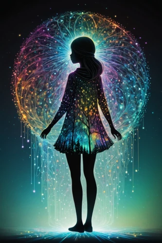 astral traveler,horoscope libra,connectedness,divine healing energy,cosmos,inner light,aura,mind-body,mystical portrait of a girl,andromeda,zodiac sign libra,heliosphere,the universe,inner space,consciousness,universe,apophysis,luminous,enlightenment,transcendence,Illustration,Abstract Fantasy,Abstract Fantasy 19