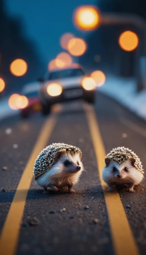 hedgehogs,hedgehog heads,wild animals crossing,amur hedgehog,traffic jams,road traffic,hedgehog,traffic jam,young hedgehog,hedgehogs hibernate,evening traffic,hedgehog head,heavy traffic,roadblock,crossing the highway,traffic congestion,meerkats,whimsical animals,street racing,traffic management,Photography,General,Cinematic