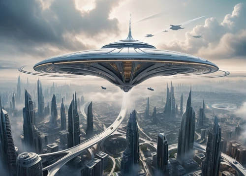 futuristic landscape,futuristic architecture,airships,sci fiction illustration,sci fi,alien ship,airship,sci-fi,sci - fi,science fiction,sky space concept,scifi,ufo intercept,science-fiction,starship,extraterrestrial life,sky city,alien world,futuristic,futuristic art museum,Conceptual Art,Sci-Fi,Sci-Fi 24