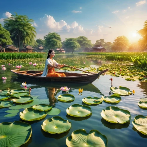 lotus on pond,lotus pond,lotus flowers,water lotus,white water lilies,lotuses,lotus blossom,waterlily,water lily,lily pad,water lilies,lotus plants,backwaters,lily pads,giant water lily,boat landscape,lotus leaf,lotus flower,water lilly,floating market,Photography,General,Realistic
