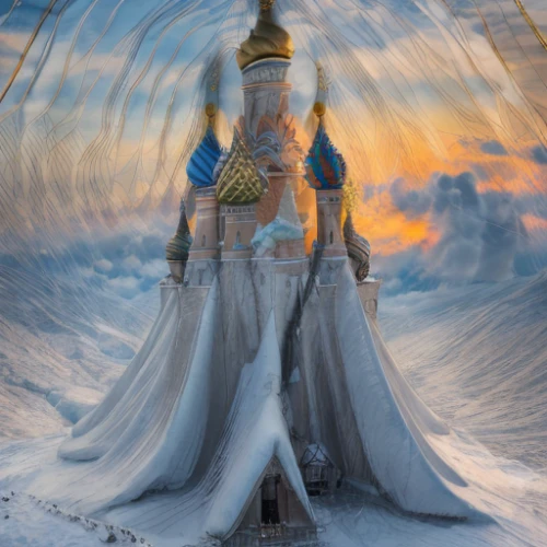 fairytale castle,ice castle,fairy tale castle,the snow queen,glory of the snow,fantasy picture,russian winter,whipped cream castle,ukraine,ice hotel,peterhof,fairy chimney,saint basil's cathedral,peterhof palace,3d fantasy,fantasy art,white temple,suit of the snow maiden,infinite snow,winter magic,Light and shadow,Landscape,None
