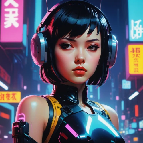 cyberpunk,shanghai,hong,hk,futuristic,cyber,vector girl,asian vision,echo,world digital painting,cybernetics,asia,ai,sci fiction illustration,scifi,cyborg,music background,cg artwork,hong kong,transistor,Unique,3D,Toy