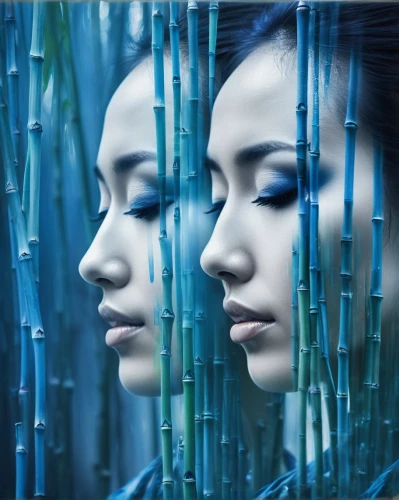 multiple exposure,double exposure,mirror image,vietnamese woman,photo manipulation,asian vision,photoshop manipulation,photomanipulation,asian woman,mirror reflection,image manipulation,parallel worlds,mirrored,bamboo forest,conceptual photography,self-reflection,reflection,bamboo,geisha,reflected,Photography,Artistic Photography,Artistic Photography 07