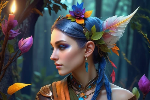 faery,faerie,elven flower,fantasy art,fantasy portrait,fantasy picture,mystical portrait of a girl,fairy queen,feather headdress,fairy peacock,flower fairy,fairy tale character,fantasy woman,headdress,dryad,feather jewelry,adornments,fairy,elven,fae,Photography,Artistic Photography,Artistic Photography 02
