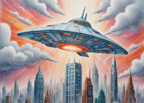 ufo intercept,sci fiction illustration,ufos,futuristic landscape,ufo,starship,flying saucer,chrysler concorde,futuristic,science-fiction,saucer,sci-fi,sci - fi,science fiction,sci fi,futuristic architecture,alien ship,zeppelins,valerian,zeppelin,Conceptual Art,Daily,Daily 17