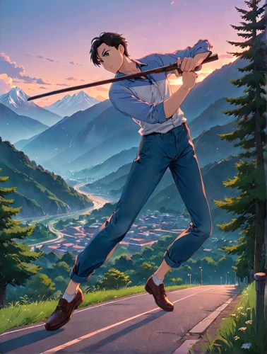 the spirit of the mountains,mountain spirit,cg artwork,grindelwald,free fire,kung fu,fighting stance,scout,meteora,conductor,yuzu,bow and arrow,baguazhang,howl,long son,mountain guide,broomstick,mountain highway,swordsman,mulan,Anime,Anime,Realistic