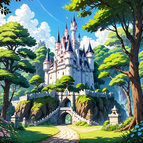 fairy tale castle,fairytale castle,knight's castle,disney castle,fantasy world,fairy world,fairy tale,fantasy landscape,castle,a fairy tale,sleeping beauty castle,fantasy city,castel,fairytale forest,3d fantasy,castle ruins,knight village,fairy village,medieval castle,children's fairy tale,Anime,Anime,Traditional