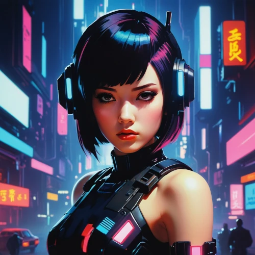 cyberpunk,vector girl,cyber,cg artwork,transistor,sci fiction illustration,hong,cybernetics,hk,retro girl,scifi,sci fi,sci - fi,sci-fi,futuristic,katana,nico,game illustration,game art,neon arrows,Unique,3D,Toy