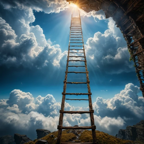 career ladder,heavenly ladder,jacob's ladder,ladder,stairway to heaven,climbing to the top,rope-ladder,towards the top of man,climb up,ascending,rope ladder,the pillar of light,rescue ladder,upwards,lift up,ladder golf,heaven gate,connectcompetition,road of the impossible,road to success,Photography,General,Fantasy