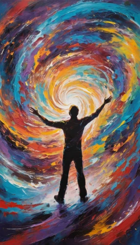 self hypnosis,dance with canvases,colorful spiral,vortex,spiral background,time spiral,whirling,oil painting on canvas,greek in a circle,consciousness,concentric,divine healing energy,flow of time,ascension,swirling,vibration,supernova,astral traveler,wormhole,psychedelic art,Conceptual Art,Oil color,Oil Color 20