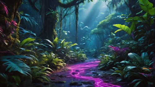 tropical jungle,rainforest,fairy forest,rain forest,jungle,flooded pathway,fairy world,fantasy landscape,the mystical path,futuristic landscape,lagoon,pathway,fantasy picture,underwater oasis,3d fantasy,enchanted forest,forest path,alien world,elven forest,vapor,Photography,General,Natural