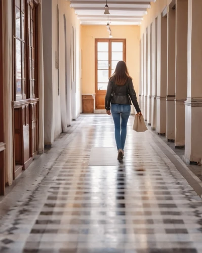 girl walking away,woman walking,corridor,hallway,girl in a historic way,athens art school,empty hall,hallway space,passage,athenaeum,girl in a long,convent,little girl running,university al-azhar,montessori,hall,passepartout,villa farnesina,the girl at the station,girl on the stairs,Photography,General,Realistic