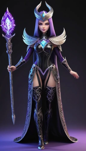 sorceress,mezzelune,undead warlock,blue enchantress,violet head elf,dark elf,elza,vax figure,mage,3d model,malva,the enchantress,ice queen,show off aurora,lux,fantasy warrior,huntress,dodge warlock,female warrior,summoner,Unique,3D,3D Character