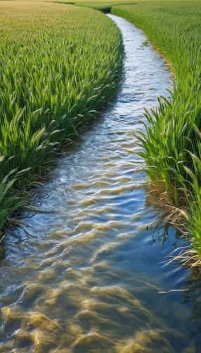irrigation,water channel,ricefield,rice field,the rice field,watercourse,rice fields,flowing water,polder,paddy field,irrigation system,water resources,yamada's rice fields,wastewater treatment,waterway,brook landscape,river landscape,drainage basin,wheat germ grass,floodplain,Photography,General,Realistic