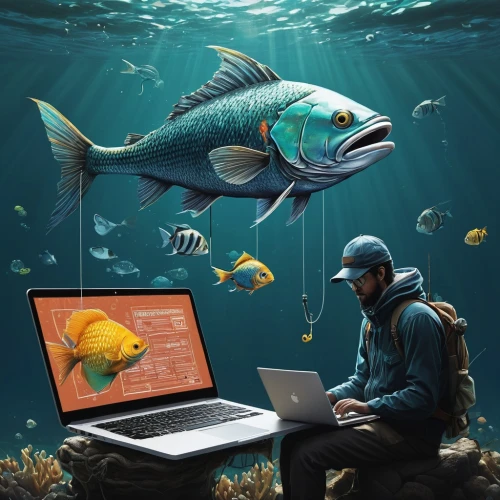 fish-surgeon,dive computer,phishing,lures and buy new desktop,fishfinder,fish in water,computer addiction,school of fish,digital nomads,aquaculture,surface lure,man with a computer,types of fishing,big-game fishing,fish pictures,pilotfish,crypto mining,ransomware,computer business,fish collage,Conceptual Art,Fantasy,Fantasy 09