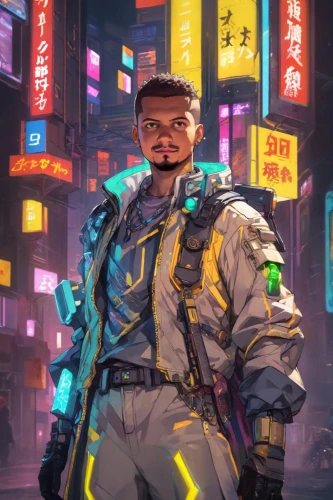 cyberpunk,hk,policeman,enforcer,officer,cyborg,mercenary,lando,shinjuku,cyber glasses,mechanic,kowloon,engineer,guilinggao,cyber,hong,pyro,nikko,electro,police officer