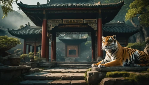 asian tiger,chinese pastoral cat,world digital painting,tigers nest,tiger,chinese temple,chinese art,tigers,a tiger,white temple,oriental painting,yi sun sin,royal tiger,xi'an,bengal tiger,wild emperor,hall of supreme harmony,shuanghuan noble,chinese architecture,chinese background,Photography,General,Fantasy