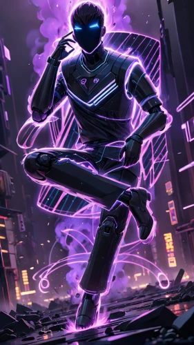 electro,purple,cartoon ninja,voltage,cyberpunk,high volt,cyber,steel man,twitch icon,ultraviolet,cg artwork,sigma,daredevil,random access memory,core shadow eclipse,power icon,wall,shredder,electric,ninja,Anime,Anime,Realistic