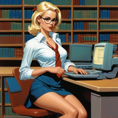 secretary,librarian,girl at the computer,secretary desk,retro women,bookkeeper,office worker,night administrator,women in technology,retro woman,receptionist,adult education,digitization of library,reading glasses,retro girl,correspondence courses,publish a book online,blonde woman reading a newspaper,businesswoman,academic,Conceptual Art,Fantasy,Fantasy 07