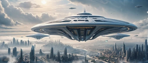 airships,futuristic landscape,futuristic architecture,airship,sci fiction illustration,alien ship,sci fi,science fiction,starship,sky space concept,sci - fi,sci-fi,scifi,science-fiction,flying saucer,ufo intercept,extraterrestrial life,valerian,saucer,space tourism,Conceptual Art,Sci-Fi,Sci-Fi 24