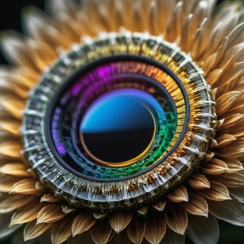 peacock eye,colorful spiral,peacock feather,spectrum spirograph,colorful daisy,colorful glass,indian blanket,macro photography,kaleidoscope art,teasel,macro world,color feathers,african daisy,kaleidoscope,abstract eye,macro extension tubes,aperture,peacock feathers,crown chakra flower,fibonacci spiral,Photography,General,Natural