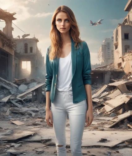 digital compositing,photo session in torn clothes,photoshop manipulation,photo manipulation,dizi,destroyed city,demolition,baghdad,sofia,stalingrad,rubble,angels of the apocalypse,yasemin,female doctor,syria,sprint woman,six day war,portrait background,bombardino,girl with gun,Photography,Realistic