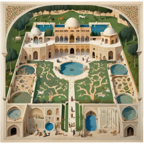 alhambra,persian architecture,jaipur,shahi mosque,umayyad palace,caravanserai,ibn tulun,rajasthan,palace garden,taj-mahal,iranian architecture,secret garden of venus,quasr al-kharana,caravansary,alcazar of seville,garden of the fountain,garden elevation,islamic architectural,water palace,islamic pattern,Unique,Design,Infographics