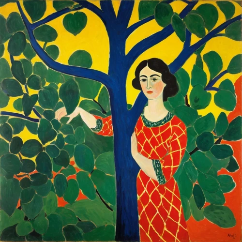 girl with tree,orange tree,girl in the garden,woman eating apple,khokhloma painting,radha,fig tree,girl picking apples,fruit tree,braque francais,sacred fig,red mulberry,girl in a long dress,olive tree,fruit trees,barbary fig,woman holding pie,laurel cherry,woman playing,girl in a wreath,Art,Artistic Painting,Artistic Painting 40