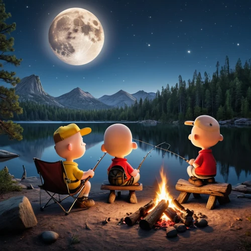 campfire,romantic night,romantic scene,campfires,camping,marshmallow art,s'more,cute cartoon image,camp fire,moonlit night,night scene,peanuts,marshmallows,fishing camping,moon and star background,the moon and the stars,children's background,camping car,camping equipment,campground,Photography,General,Natural