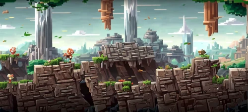 mushroom island,mushroom landscape,cartoon video game background,background ivy,cartoon forest,tileable,bird kingdom,ancient city,pixel cells,frog background,futuristic landscape,tower fall,game illustration,ravine,skyscraper town,building valley,background with stones,bastion,citadel,fantasy city