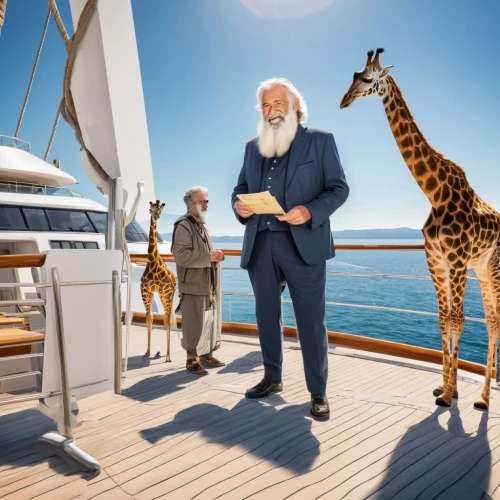 two giraffes,giraffes,on a yacht,yachts,giraffe,breakfast on board of the iron,santa claus at beach,sea fantasy,sea mammals,at sea,giraffe plush toy,galapagos,seafaring,business icons,fruits of the sea,big-game fishing,tropical animals,anthropomorphized animals,noah's ark,african businessman,Photography,Artistic Photography,Artistic Photography 13